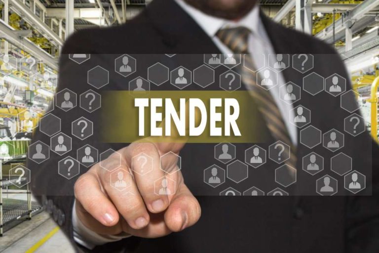 The,Businessman,Chooses,Tender,On,The,Touch,Screen,With,A